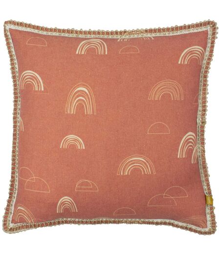 Furn Rain Shadow Throw Pillow Cover (Red Clay/Cream)