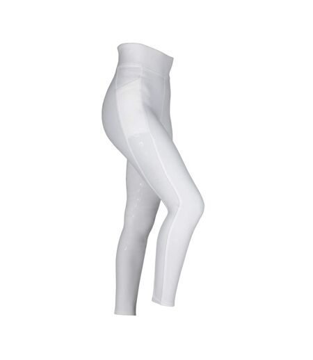 Womens/ladies Eltar Horse Riding Tights White Aubrion