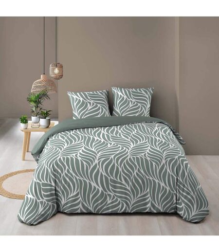 Parure de Lit 3 Pièces Morgane 240x220cm Vert Sauge