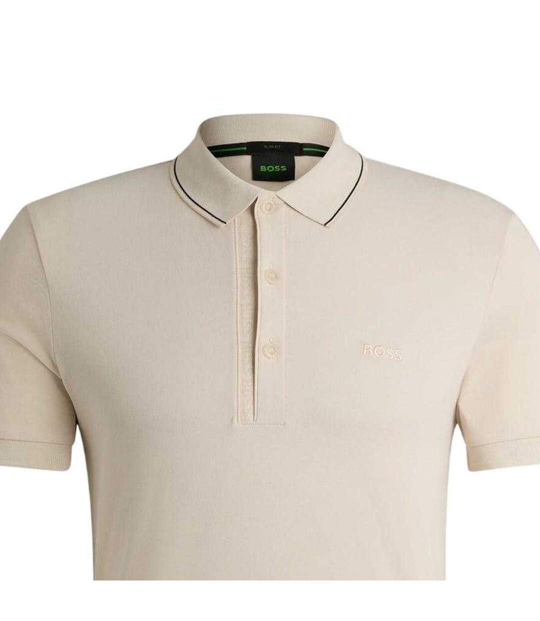 Polo Paule Homme Blanc Cassé Boss-3
