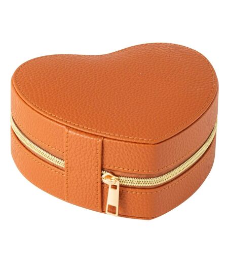 Boîte à Bijoux Cœur Ericka 16cm Cognac