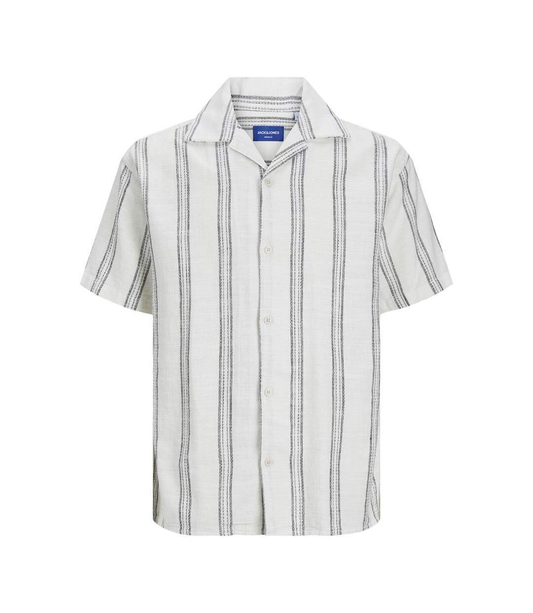 Chemisette rayures blanc/bleu homme jack & jones cabana-2