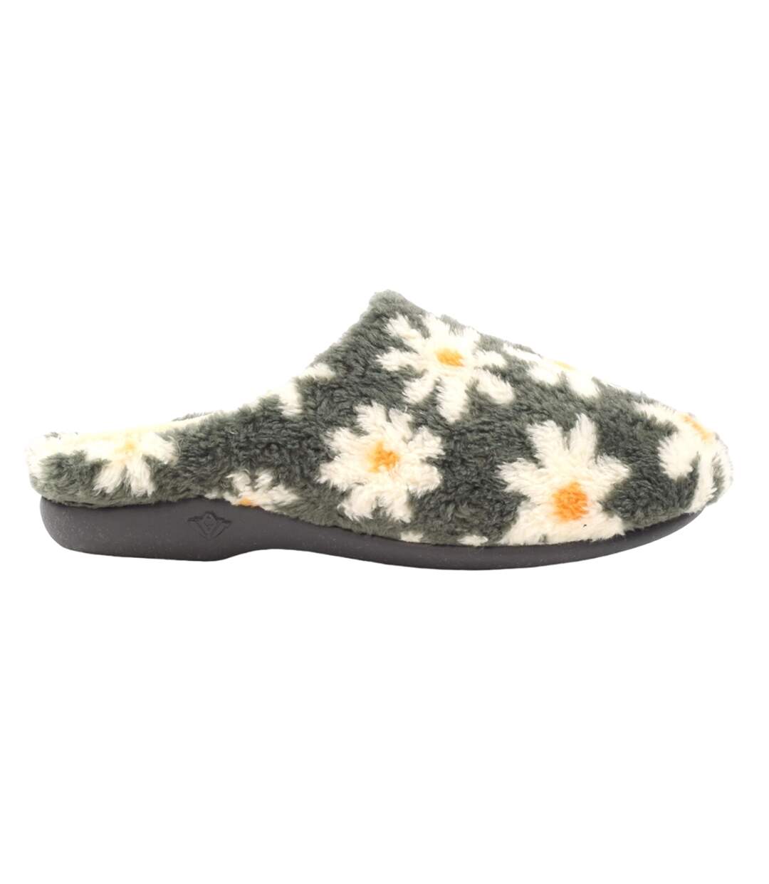 Chaussons mules plumeria femme gris Lunar-3