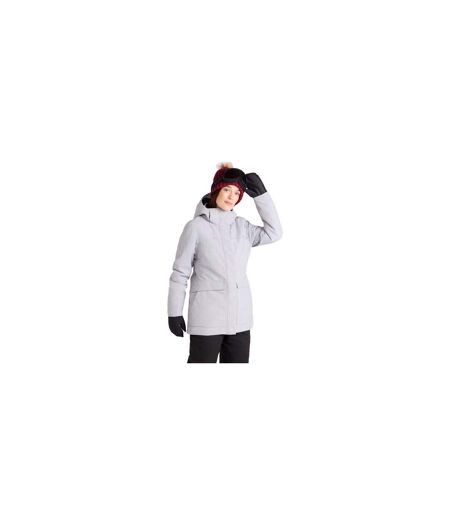 Womens/ladies Snowdrift Waterproof Ski Jacket Light Grey Mountain Warehouse
