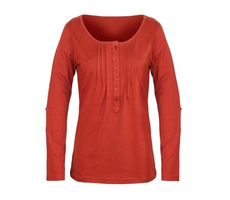 Tee-shirt MAYFLOWER NANNY2 orange sanguine à manches modulables : l'éclat du confort