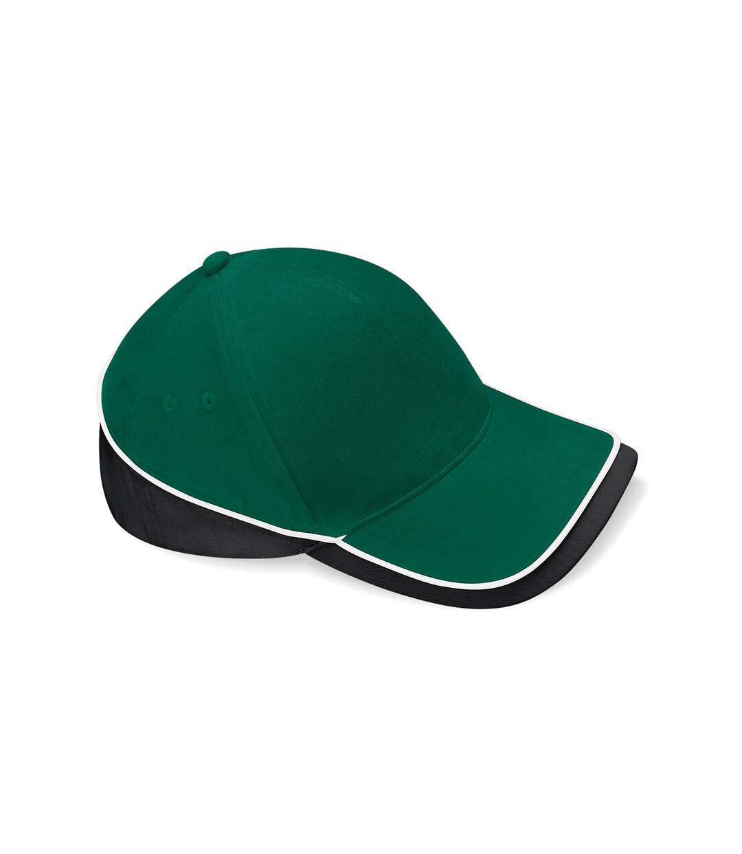 Casquette Teamwear Competition Vert Bouteille Noir Blanc Beechfield-1