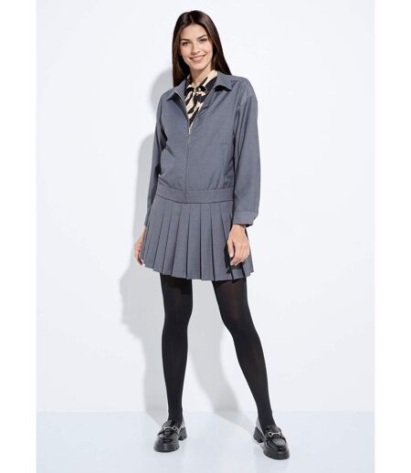 Veste zippée chinée foncée
