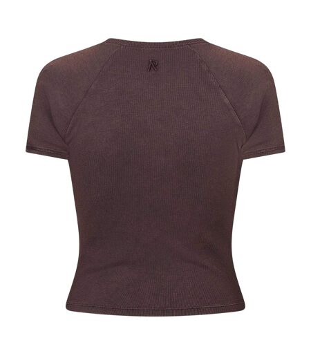 Womens/ladies Slim T-shirt Cherry Truffle Brown Represent