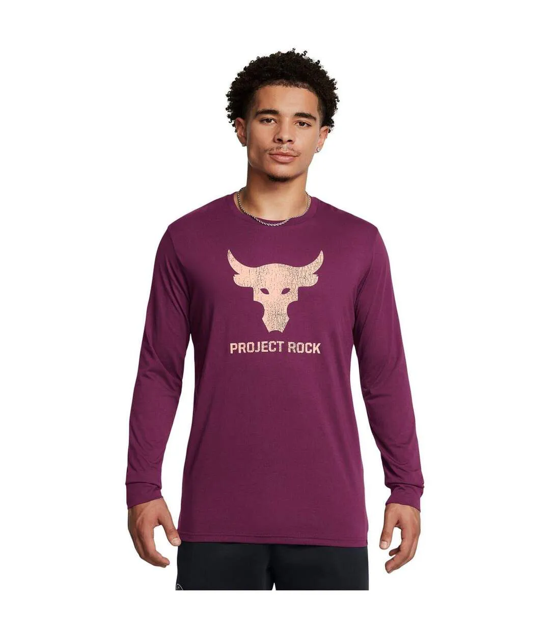 T-shirt Manches Longues Motif/style Taureau Project Rock Brahma Homme Violet Under Armour-3