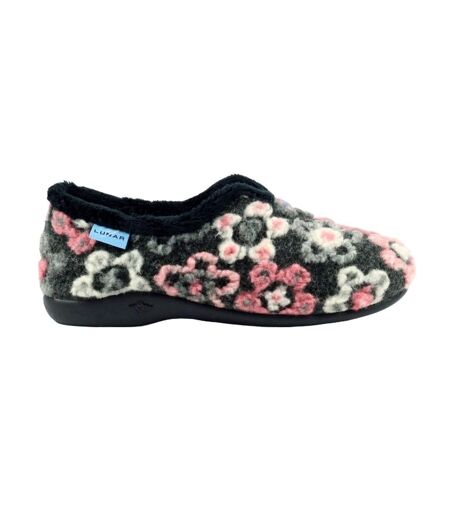 Chaussons Hippy Femme Noir Rouge Blanc Lunar