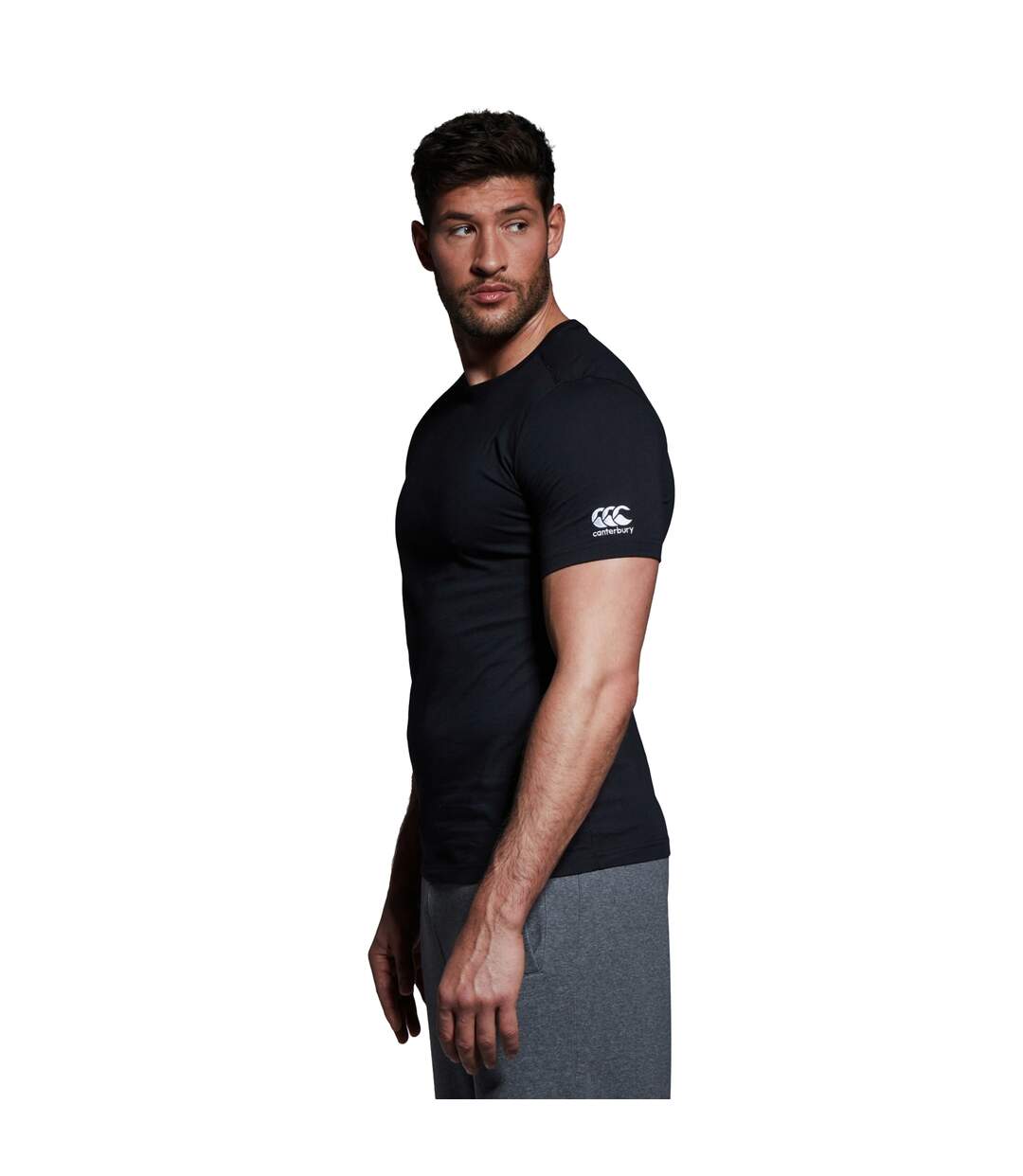 Mens Club Plain T-shirt Black Canterbury-4