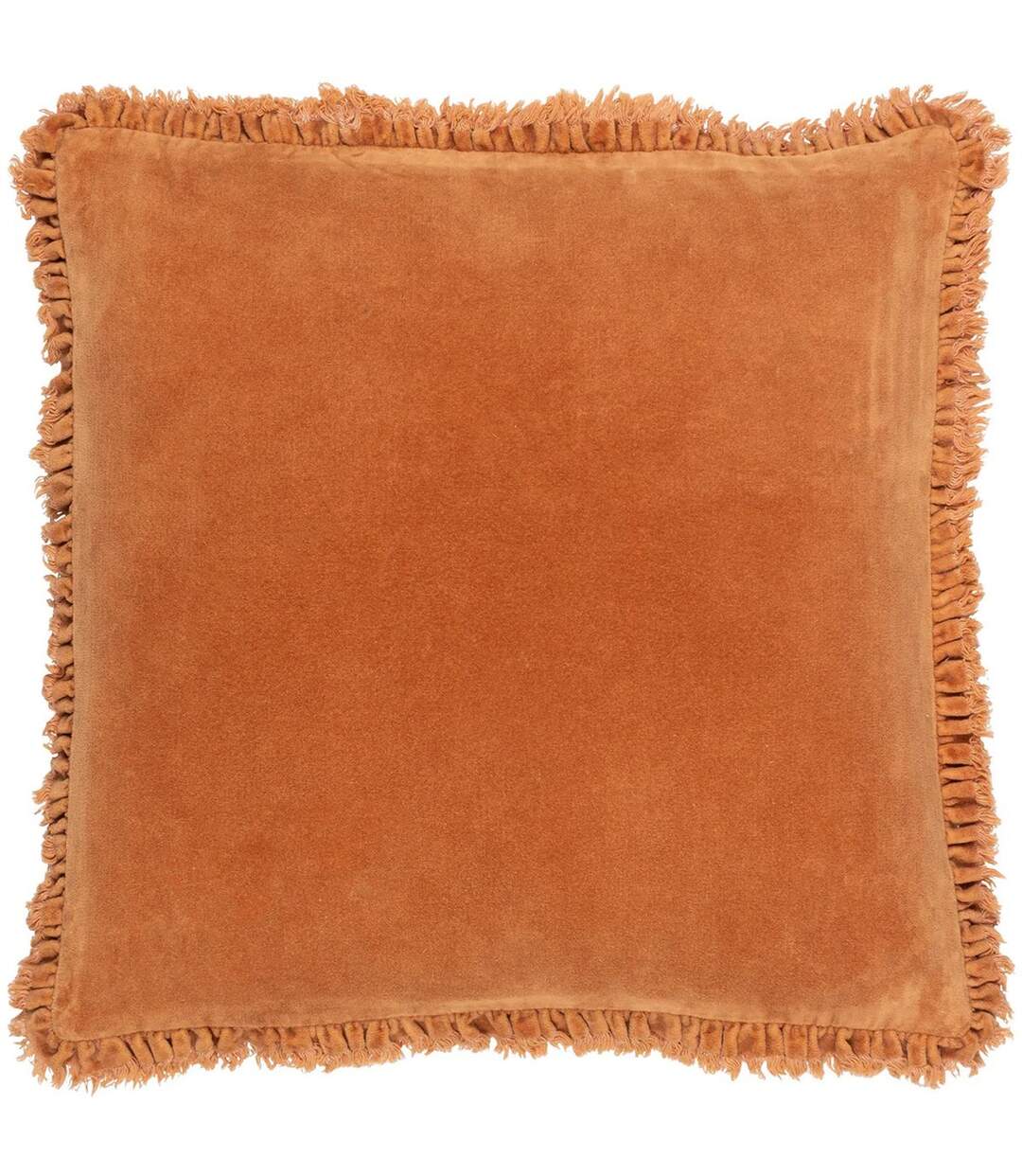 Bertie velvet washed cushion cover 45cm x 45cm rust Yard-1