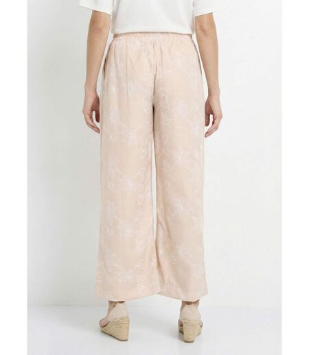 Pantalon large avec sérigraphies fleurs