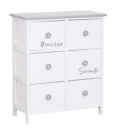 Commode/Chiffonnier bois ' Sérénité et Douceur ' 6 tiroirs