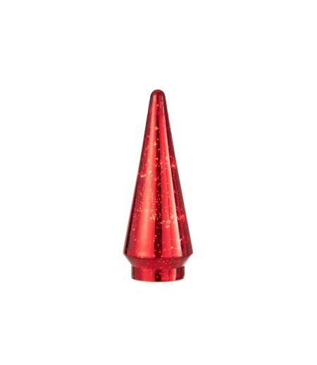 Sapin de Noël en Verre Led 34cm Rouge