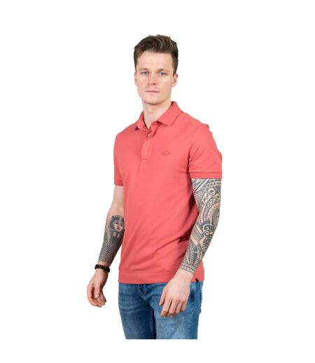 Mens Paris Pique Regular Polo Shirt Red Lacoste