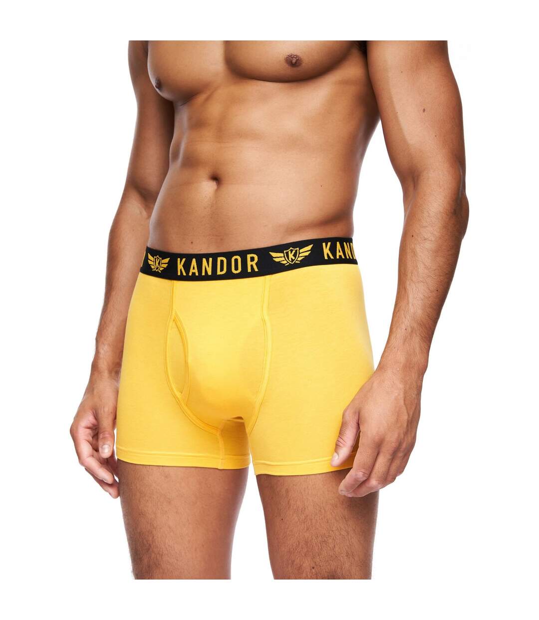 Pack of 7  Mens bambers bamboo boxer shorts  yellow Kandor-2