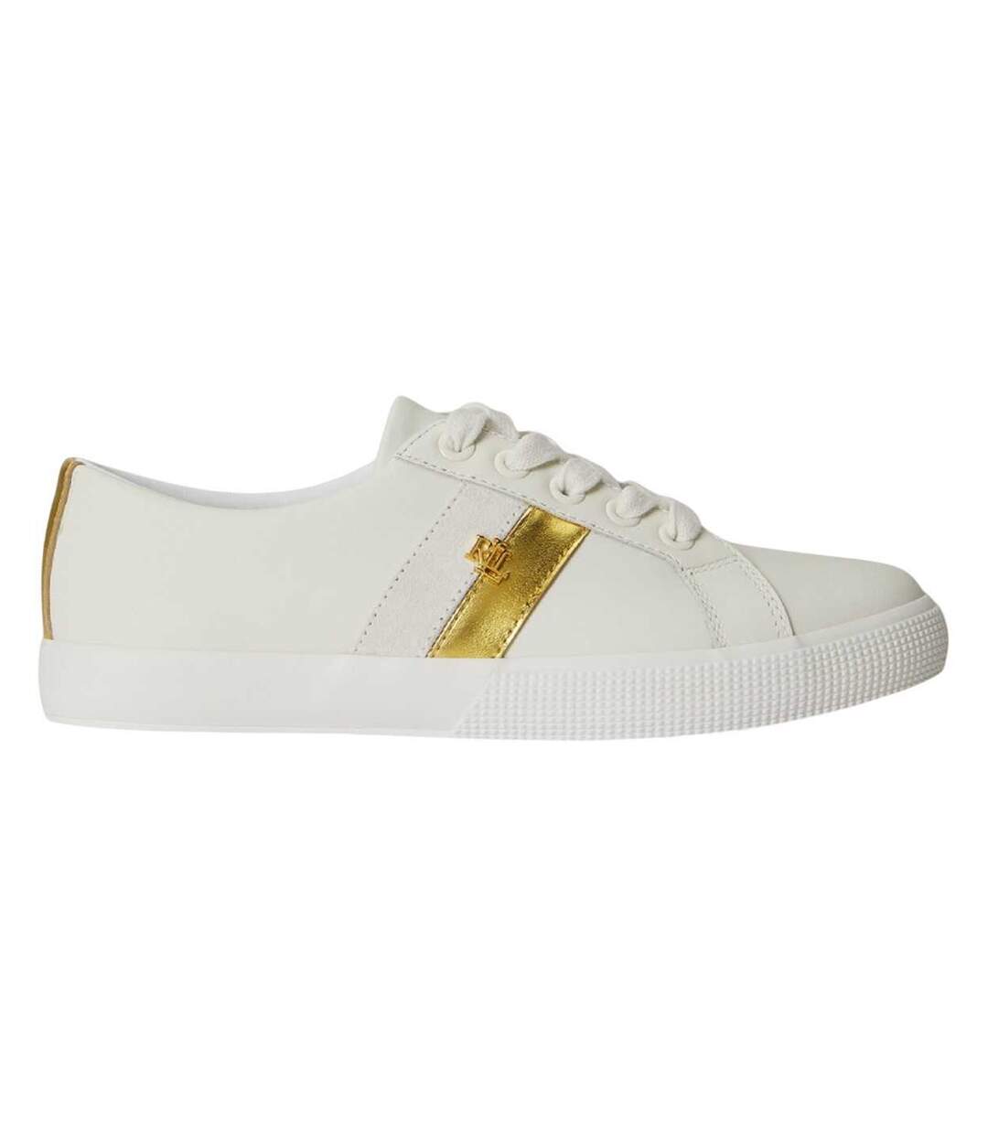 Baskets Janson Femme Blanc Jaune Or Ralph Lauren-1