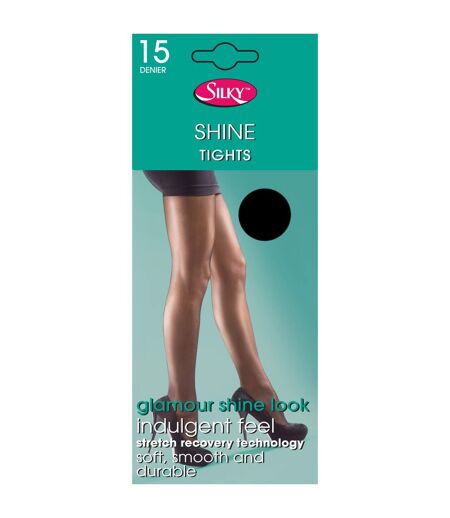Shine Collants 1 Paire Femme Noir Opaque Silky