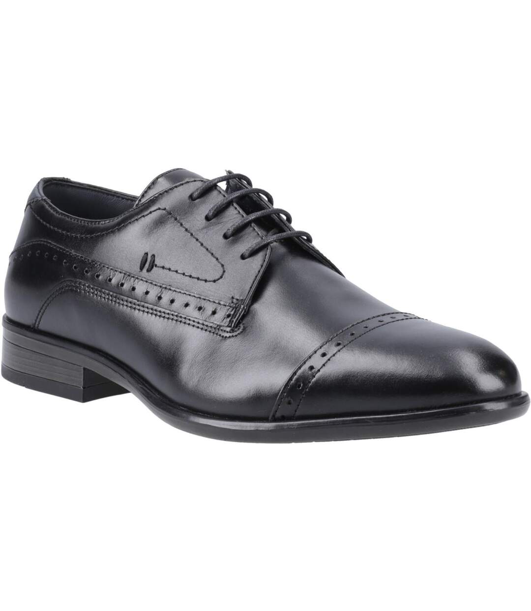 Chaussures oxford en cuir ralph pour hommes noir POD-1