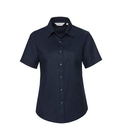 Russell Collection Womens/Ladies Oxford Short-Sleeved Shirt (Bright Navy) - UTPC6610