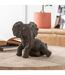 Statuette Déco Éléphant Couché 19cm Marron-2