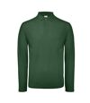 B&C Collection Mens Long Sleeve Polo Shirt (Bottle Green)