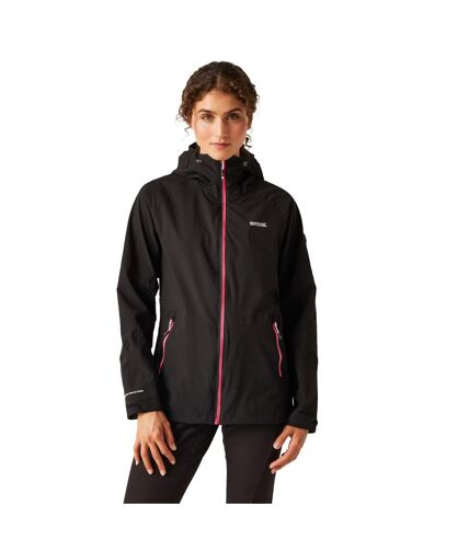 Veste imperméable raddick femme noir / rose fluo Regatta