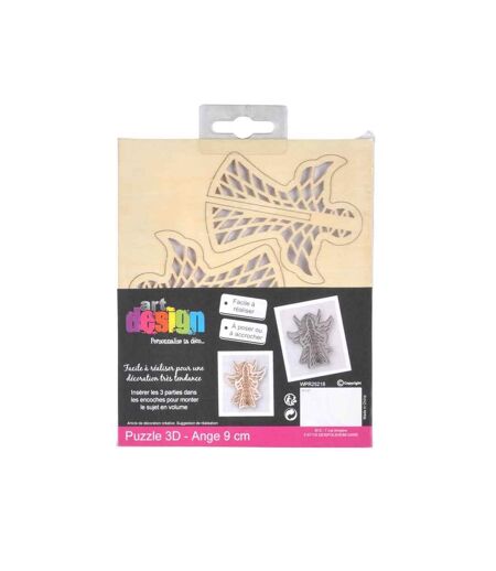 Puzzle 3D à Personnaliser Ange de Noël 9cm Naturel