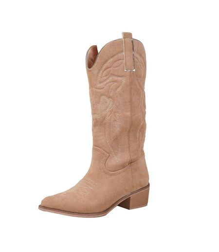 Bottes de cowboy desert femme beige Where's That From