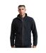 Mens artisan fleece jacket black/brown Premier