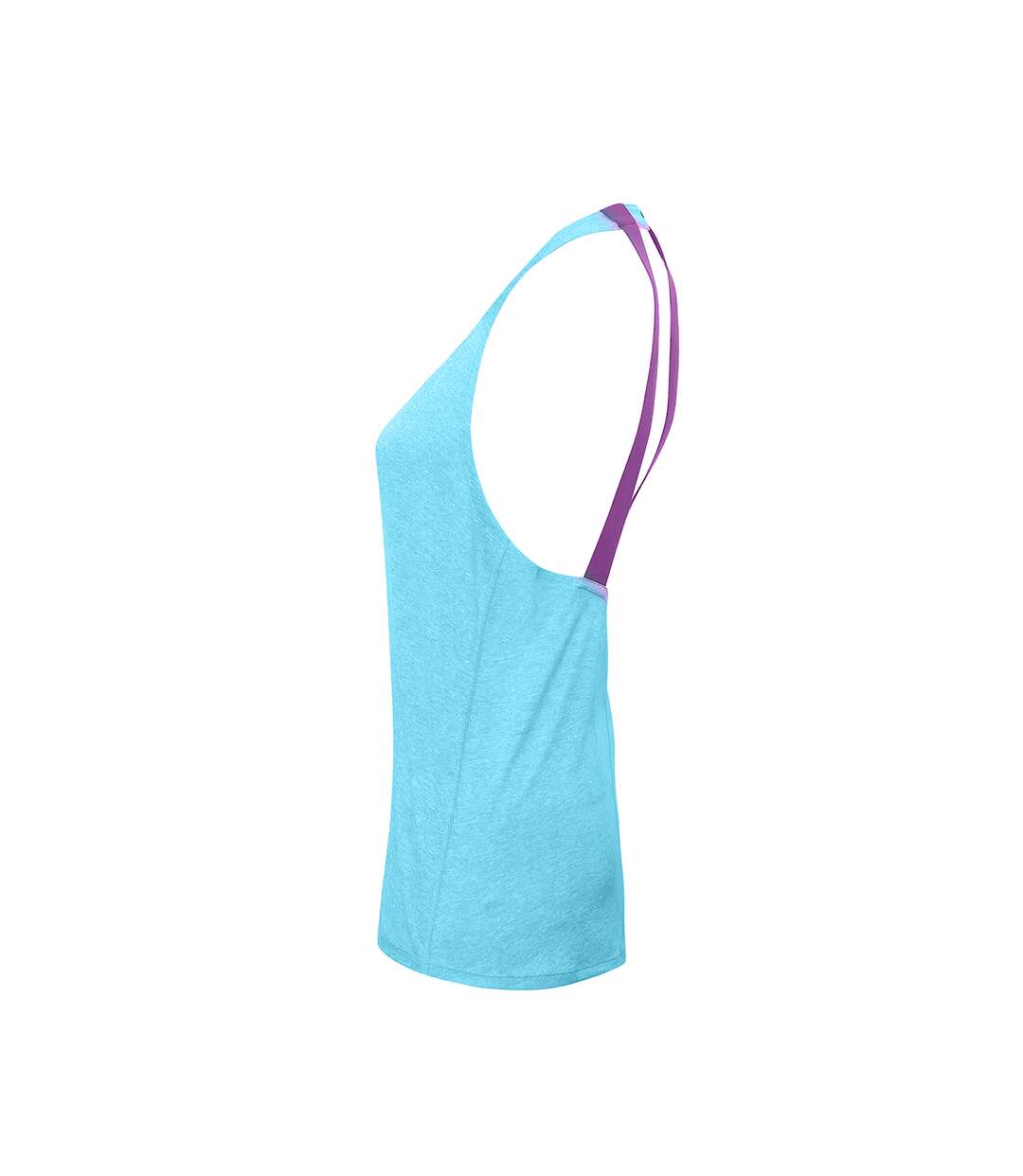 Débardeur double bretelles femme turquoise chiné Tri Dri-3