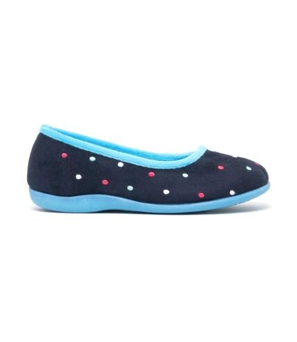 Sleepers Womens/Ladies Isla Dotted Ballerina Memory Foam Slippers (Blue/Turquoise) - UTDF1308
