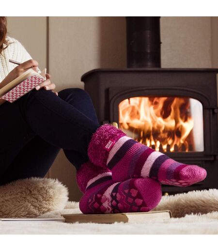 Ladies Non Slip Thermal Low Cut Slipper Bed Socks with Grips