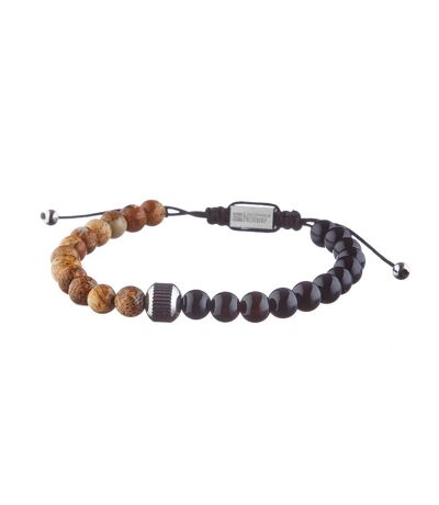 Bracelet perles noir/beige homme geographical norway 315050 - taille unique