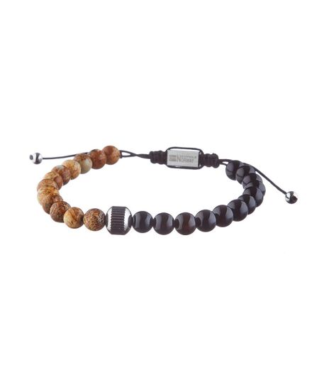 Bracelet perles noir/beige homme geographical norway 315050 - taille unique