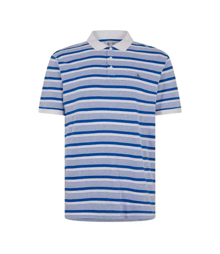 Mens Striped Polo Shirt White Original Penguin