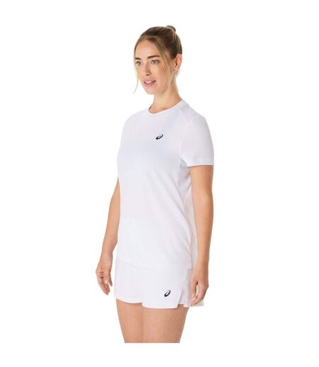 Womens/ladies Court Logo Short-sleeved T-shirt Brilliant White Asics
