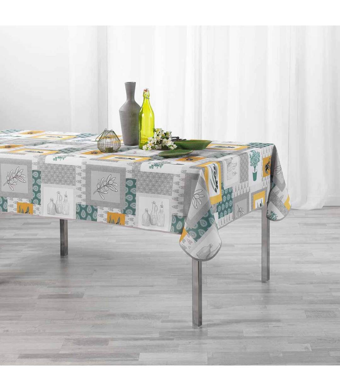Nappe Antitache Graziella 150x240cm Jaune & Vert-3