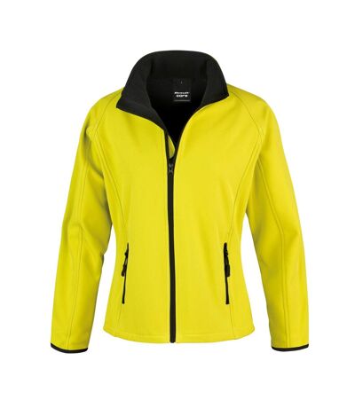 Result Womens/Ladies Core Printable Softshell Jacket (Yellow / Black) - UTRW3696