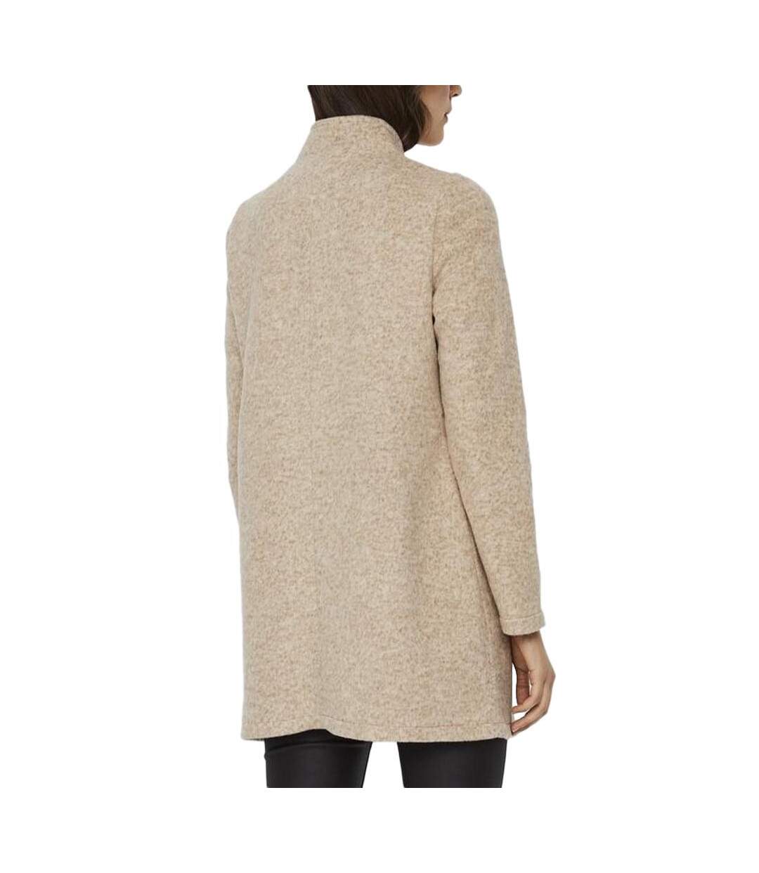 Manteau beige femme vero moda brushedkatrine-2