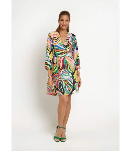 Robe courte imprimé feuillage graphique