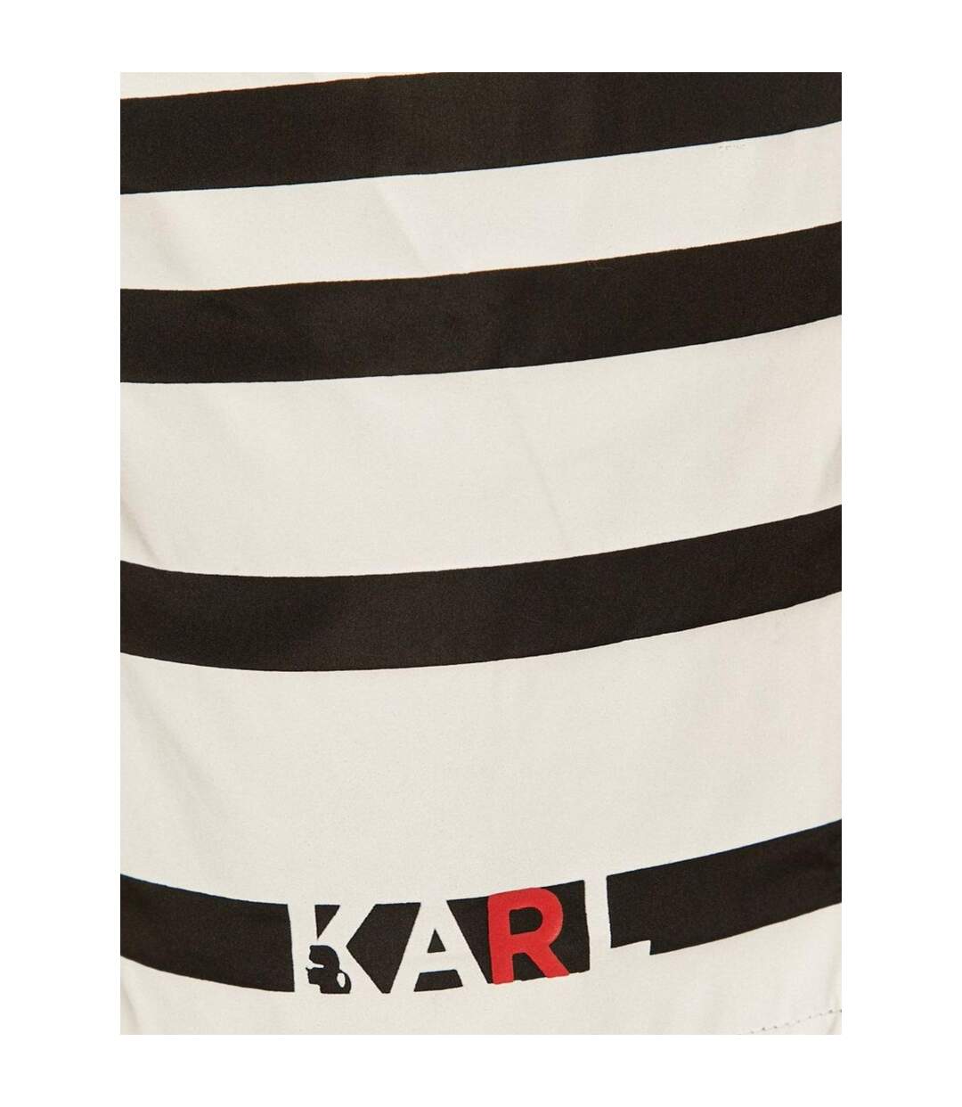 Short De Bain Motif/style Rayures Contrastées Homme Noir Blanc Rouge Karl Lagerfeld-3