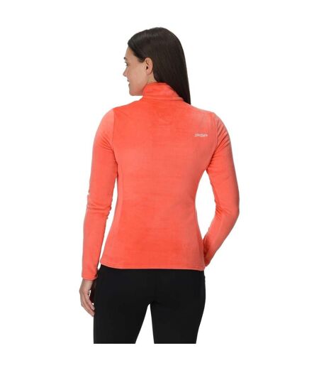 Womens/ladies Shimmer Velour Sweatshirt Coral Spyder