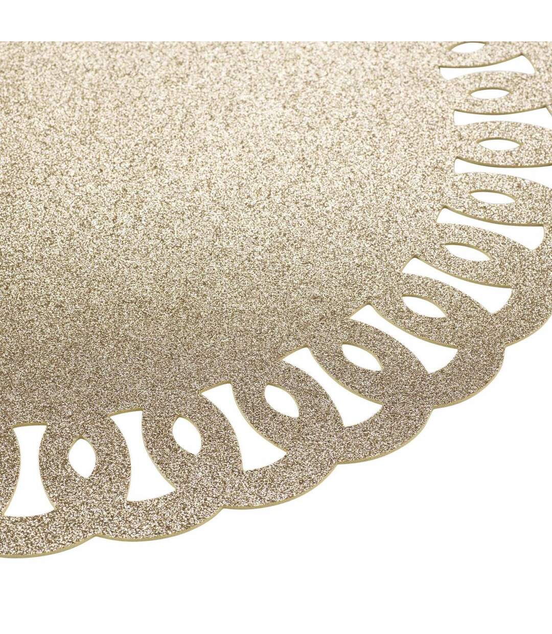 Set de Table Rond à Paillettes Guirlande 38cm Or-2