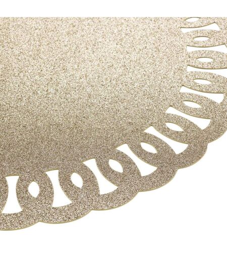 Set de Table Rond à Paillettes Guirlande 38cm Or