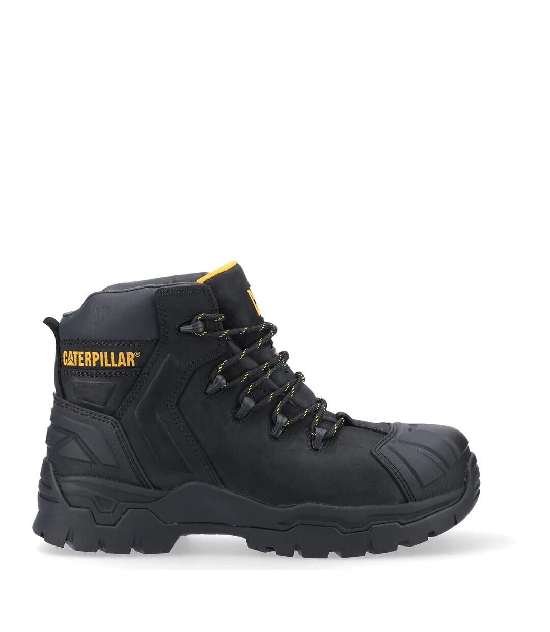 Mens everett s3 grain leather safety boots black Caterpillar-3