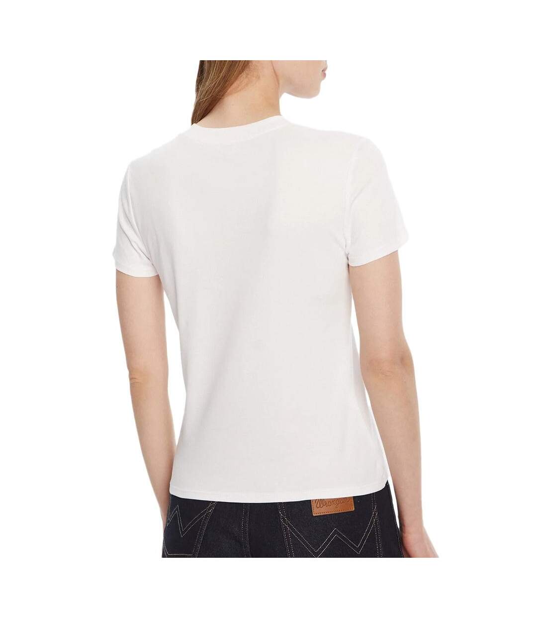T-Shirt blanc femme calvin klein jeans supima-2