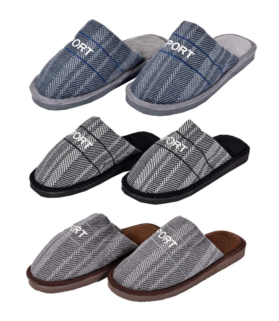 Pantoufles homme Collection ECO 2143 Pack de 3 Paires ECO