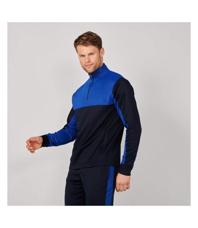 Finden & Hales Mens Quarter Zip Track Top (Navy/Royal Blue) - UTRW8323